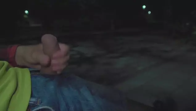 Scheiße, ich sah einen Fremden im Park wichsen und half beim Abspritzen